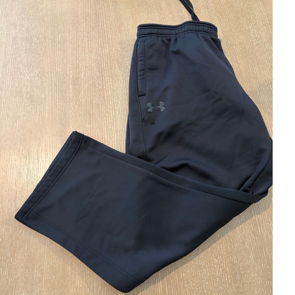 Under Armour Men's 2XL Black Fleece Lined Loose Fit Drawstring Sweatpants